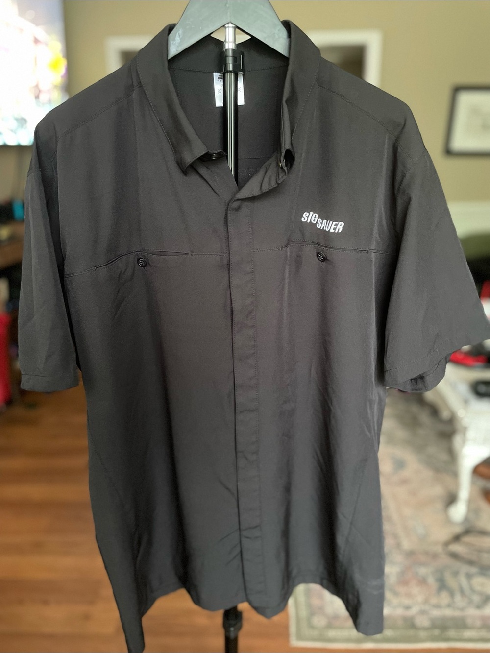 221B Tactical- Sig Sauer, Men's XL Short Sleeve Button Shirt - Black